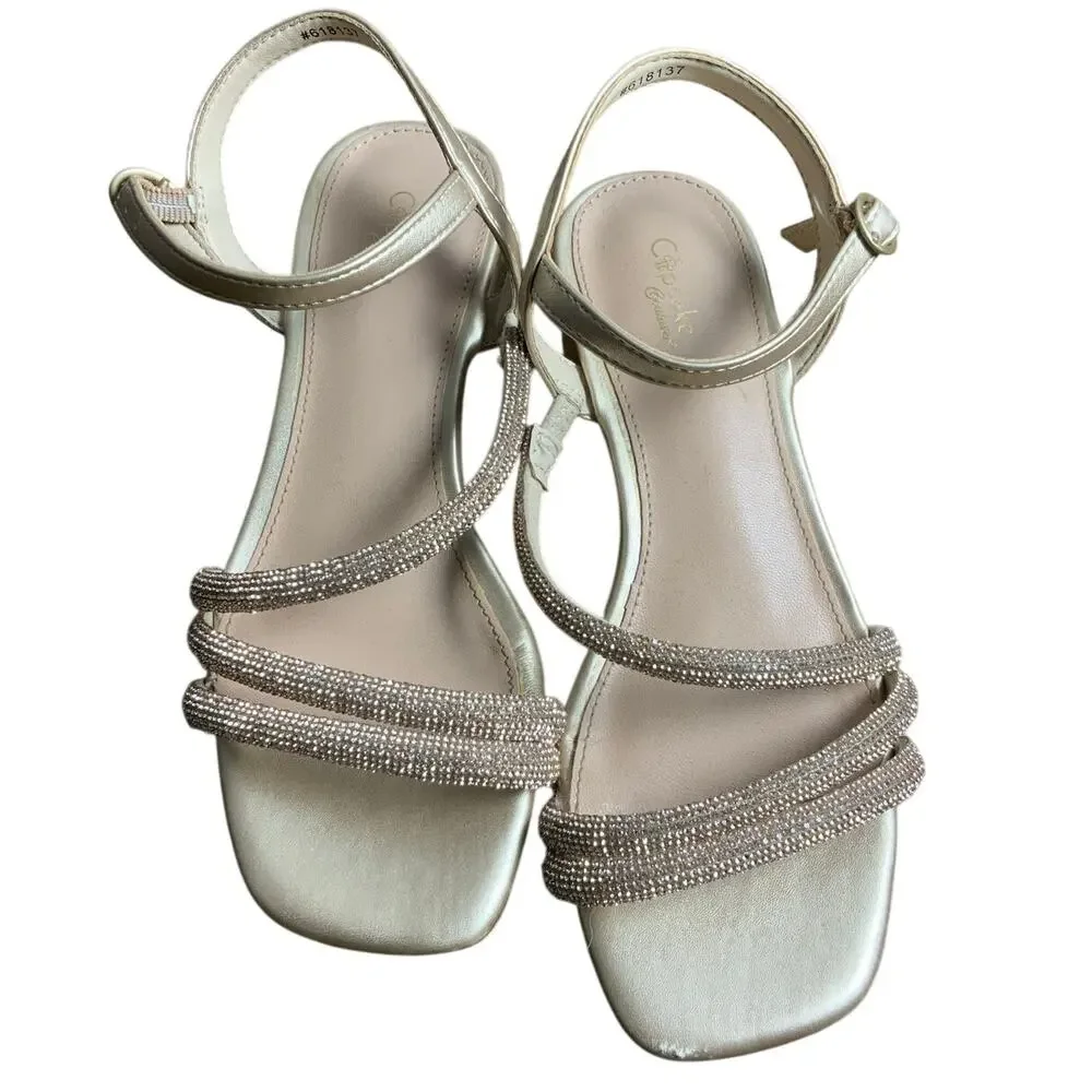 Cupcake Couture Gold strappy dressy sandals size‎ 2